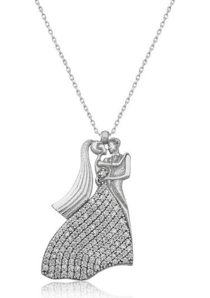 Gelin Damat 925 Ayar Gümüş Kolye