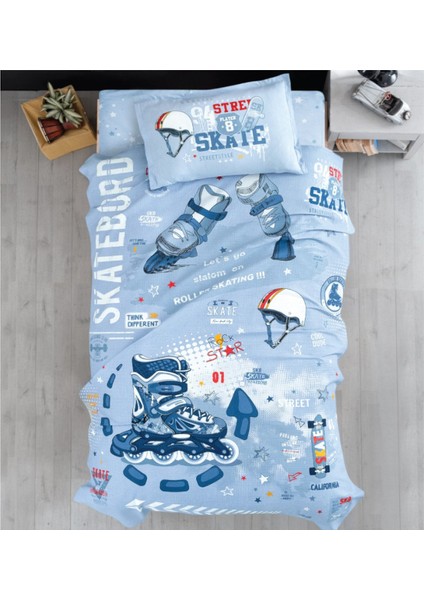 Skyland Mavi Pamuklu 160X240 Tek Kişilik Genç Pike