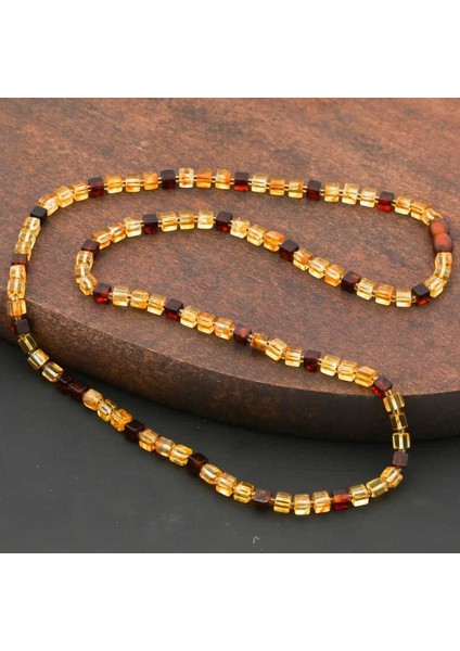 Damla Kehribar Yetişkin 925 Ayar Gümüş Kolye