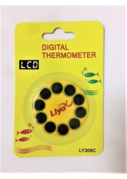 Liya Dijital Yapışkanlı Akvaryum Derecesi Thermometer LCD