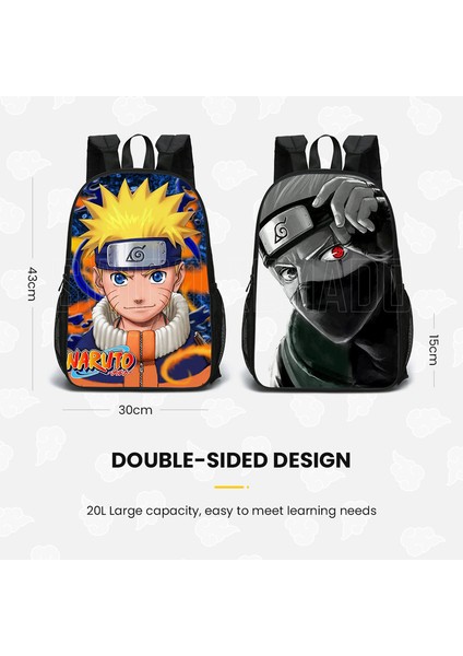 Karikatür Naruto Çift Taraflı Ilkokul Çantası - Siyah/turuncu (Yurt Dışından) fiyatları