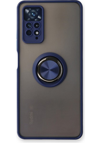 Xiaomi Redmi Note 11 Pro Kılıf Montreal Yüzüklü Silikon Kapak - Lacivert 300099