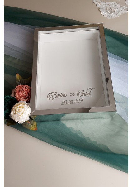 30X40 cm Ledli Beyaz Gül Anı Çerçevesi! Ledli Fotoğraf Çerçevesi! Gül Anı Çerçevesi-Hkm Ticaret