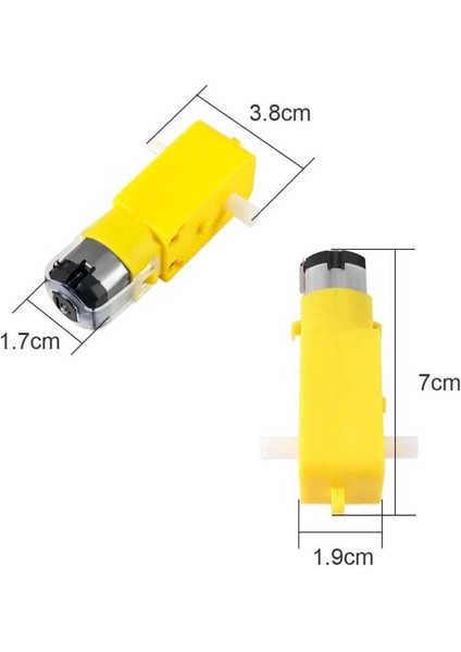 6V 250 Rpm Redüktörlü Motor - Sarı