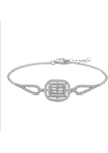 Baget Taşlı 925 Ayar Gümüş Bileklik