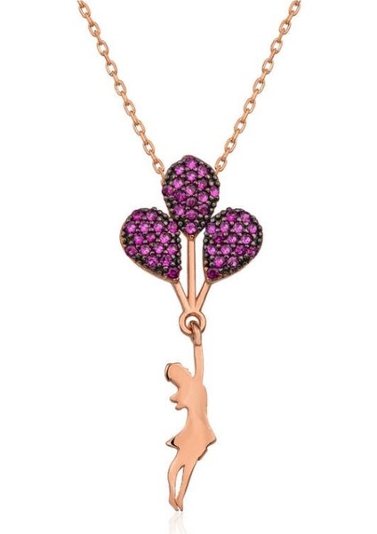 Balonlu Kız 925 Ayar Gümüş Kolye