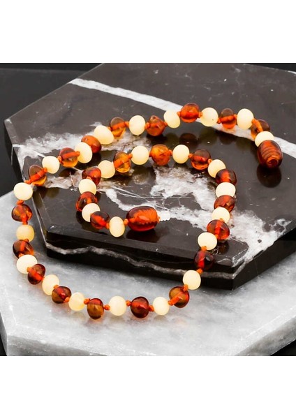 Bebek Damla Kehribar 925 Ayar Gümüş Kolye