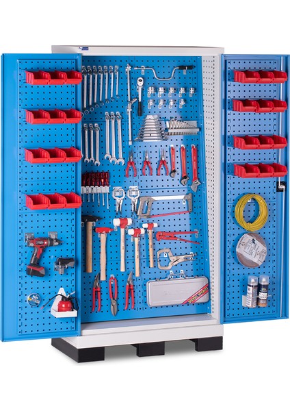 Endüstriyel Malzeme Dolabı-Takım Asma Panolu-Metal Kapaklı