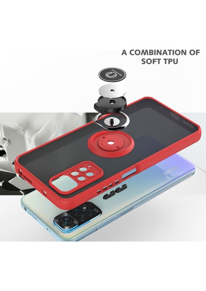 Xiaomi Redmi Note 11 Global Için Yüzük Standlı Telefon Kılıfı - Siyah (Yurt Dışından) fiyatları