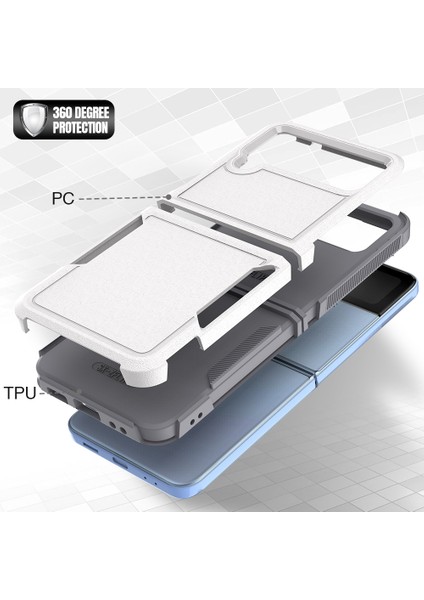 Samsung Galaxy Z Filp4 5g Için Zırh Telefon Kılıfı - Beyaz (Yurt Dışından) fiyatları