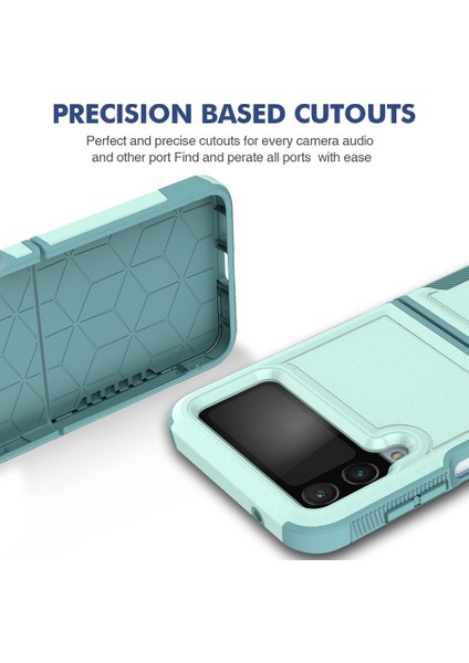 Samsung Galaxy Z Filp4 5g Için Zırh Telefon Kılıfı - Turkuaz (Yurt Dışından) modelleri