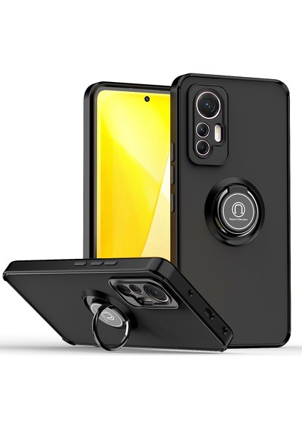 Xiaomi 12 Lite Için Yüzük Standlı Telefon Kılıfı - Pembe (Yurt Dışından)