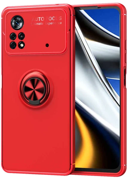 Tekno Grup Xiaomi Poco X4 Pro 5g Kılıf Ultra Korumalı Yüzüklü Manyetik Ravel Silikon