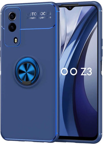 Vivo Y53S 4g Kılıf Ultra Korumalı Yüzüklü Manyetik Ravel Silikon + Cam Ekran Koruyucu