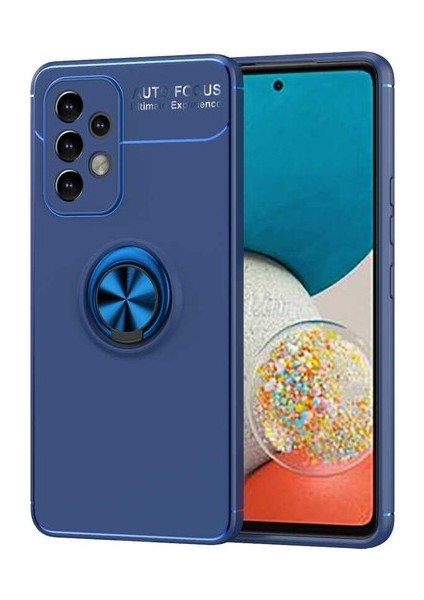 Samsung Galaxy A53 5g Kılıf Ultra Korumalı Yüzüklü Manyetik Ravel Silikon + Cam Ekran Koruyucu
