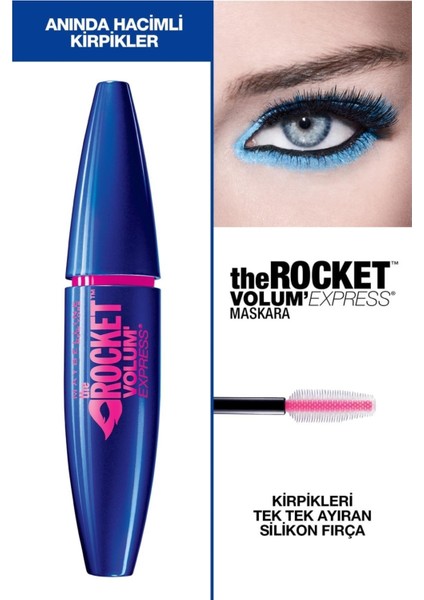 Maybelline New York Volum' Express Rocket Ekstra Siyah Maskara