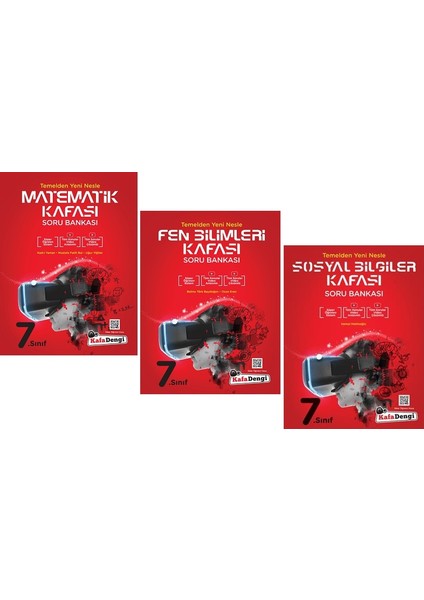 7.Sınıf Matematik + Fen + Sosyal Kafası Soru Seti 3 Kitap