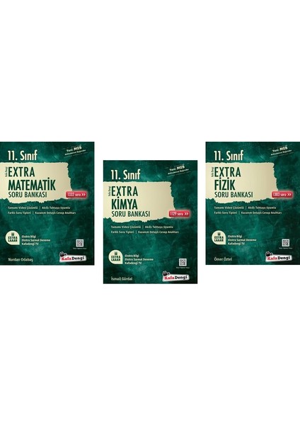 11.Sınıf Matematik + Fizik + Kimya Extra Soru Seti 3 Kitap