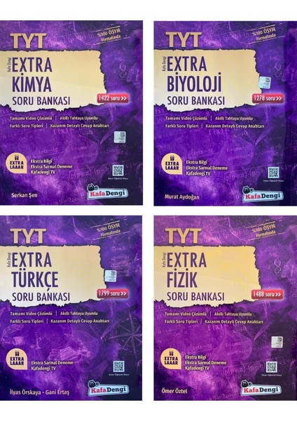 Kafa Dengi Yayınları TYT 2023 Türkçe + Fizik + Kimya + Biyoloji Extra Soru Seti 4 Kitap