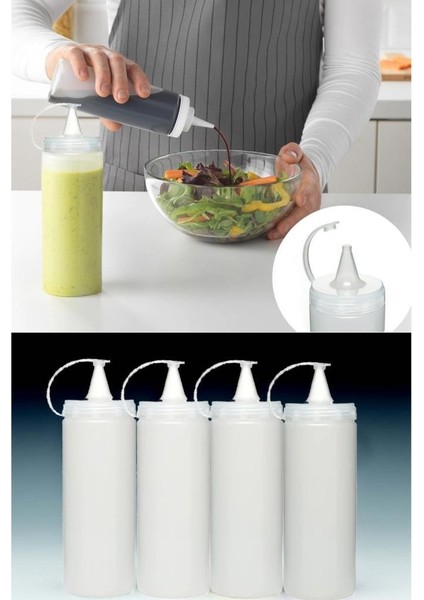 700ML Sos Sirke Yağ Ketçap Sos Şişesi Masterchef Sosluk 2 Adet