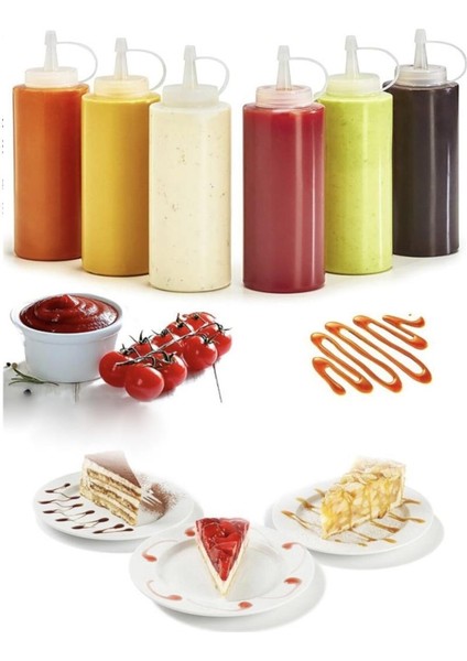 700ML Sos Sirke Yağ Ketçap Sos Şişesi Masterchef Sosluk 2 Adet