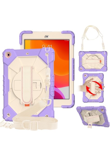 Ipad 10.2 2021 / 2020/2019 Mor Bej Için Robot Kılıfı (Yurt Dışından)
