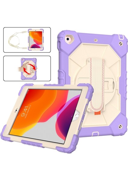 Ipad 10.2 2021 / 2020/2019 Mor Bej Için Robot Kılıfı (Yurt Dışından)