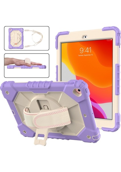 Ipad 10.2 2021 / 2020/2019 Mor Bej Için Robot Kılıfı (Yurt Dışından)