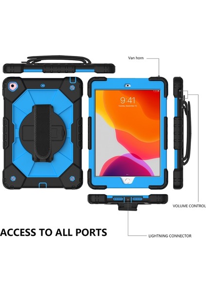 Ipad 10.2 2021 / 2020/2019 Mavi Için Robot Kasası (Yurt Dışından)