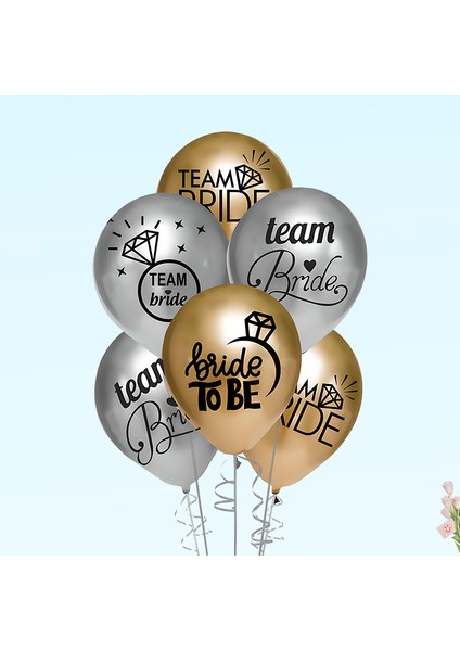 Team Bride Metalik Altın ve Gümüş Renkli Balon, 30CM x 8 Adet