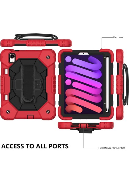 Ipad Mini 6 Kırmızı Için Kontrast Renk Robott Kılıfı (Yurt Dışından) fiyatları