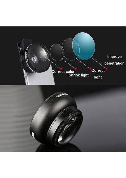2 Adet 0.45X Ultra Geniş Açılı Makro Kombinasyonu Cep Telefonu Klipli (Gül Altın) Harici Lens (Yurt Dışından) fırsatları
