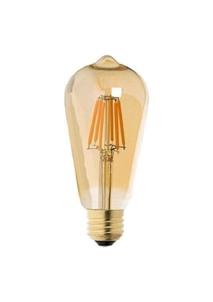 Flamentli 4 W Rustik LED Ampul 4'lü Dimlenebilir ST64