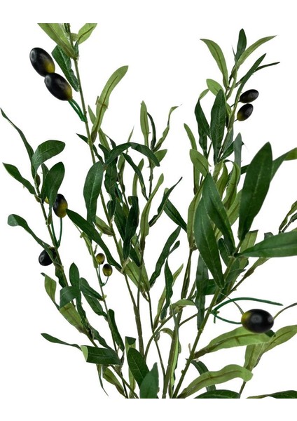 Yapay Çiçek Siyah Saksıda Zeytin Dalı 60CM