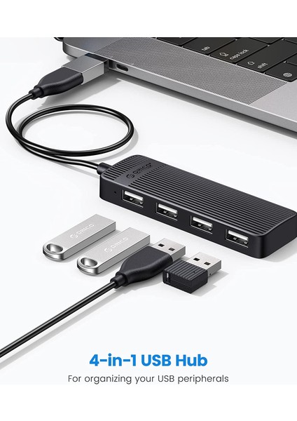 FL02-BK-BP 4 Portlu USB 2.0 Çoklayıcı HUB Siyah 30CM