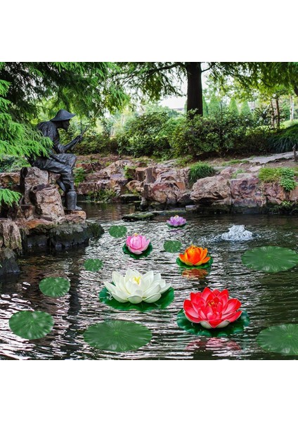 Yapay Çiçek Nilüfer Köpük Lotus Havuz ve Akvaryum Dekoru 6ADET