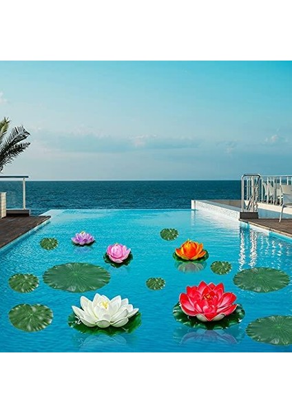 Yapay Çiçek Nilüfer Köpük Lotus Havuz ve Akvaryum Dekoru 6ADET