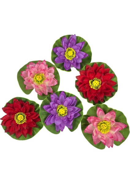 Yapay Çiçek Nilüfer Köpük Lotus Havuz ve Akvaryum Dekoru 6ADET
