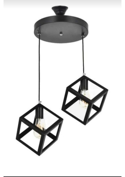 Lila Küp Model Sarkıt 2 Li Metal Avize Modern