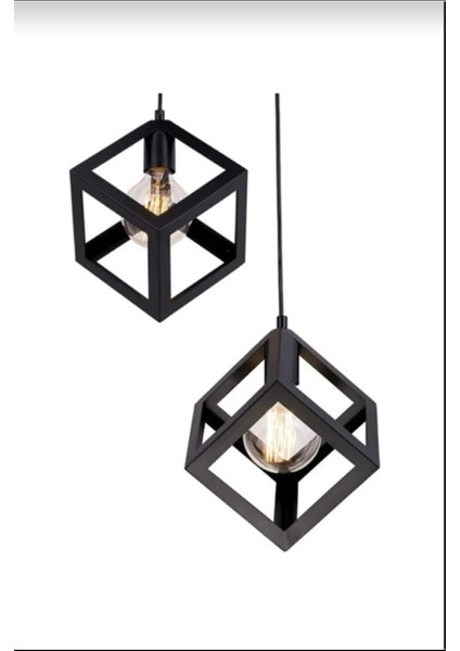 Lila Küp Model Sarkıt 2 Li Metal Avize Modern