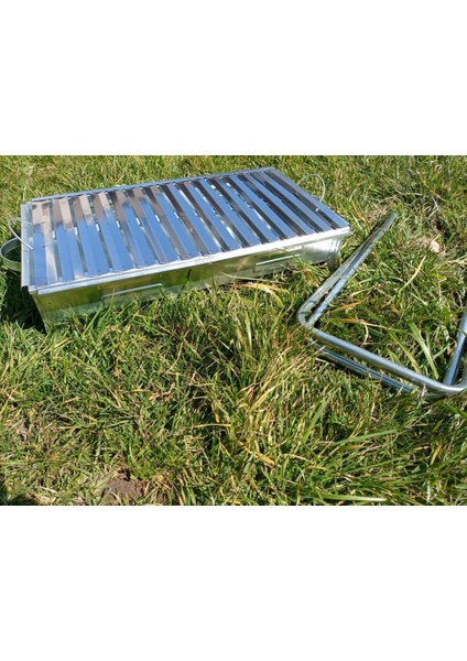 Ayaklı Büyük Mangal 50 cm Kebapçı Tipi Geniş Oluklu Paslanmaz Galvaniz Gövde Krom Köfteci Izgarası fiyatları