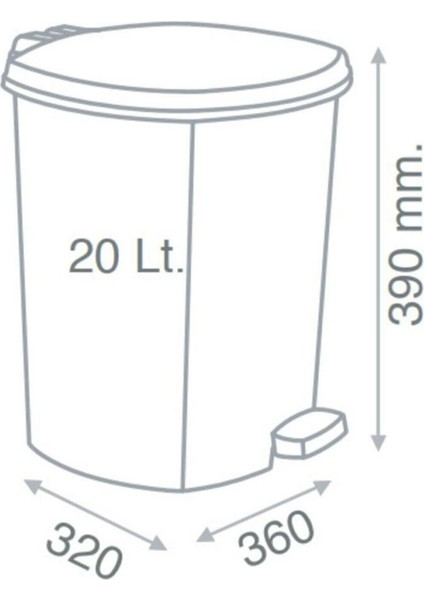 +1 Pedal ile Siyah Mermer Desenli 20 Litre Içi Çıkabilen Büyükboy Pedallı Çöp Kovası Ø33 H:40 modelleri