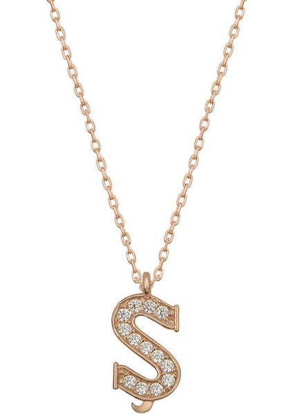 Gümüş Rose Ş Harfi Kadın Kolye