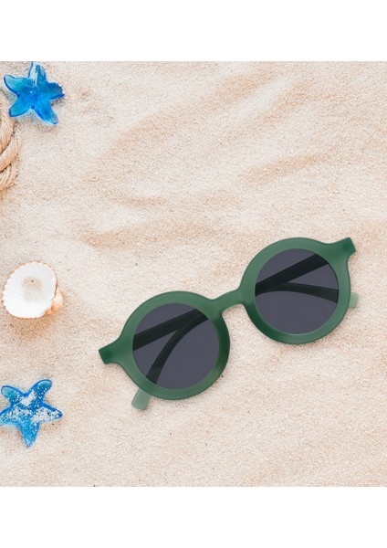 Kids Hello Summer Tasarımlı Beyaz Cotton Çocuk Şapkası ve Yeşil Çocuk Güneş Gözlüğü Hediye Seti modelleri