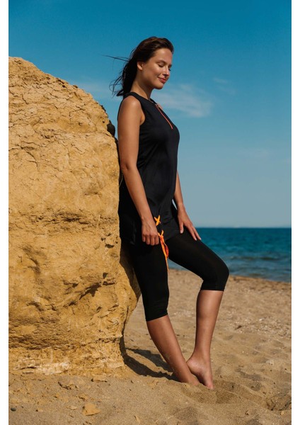 Kadın Siyah Bağcık Detaylı Tasarım Yarı Kapalı Mayo M2219 fiyatları