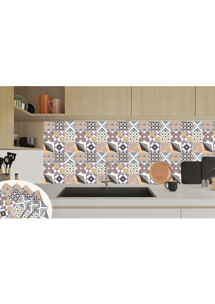 Kendinden Yapışkanlı Geometrik Karma Pop Art Desenli Pvc Karo 30x30 Cm 11 Adet 1 M2