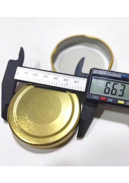 10 Adet 63 mm Uzun Etekli Geniş Kenar Metal Konserve Kavanoz Kapağı DIŞ:66MM-IÇI:63MM 25 Yıl Garanti