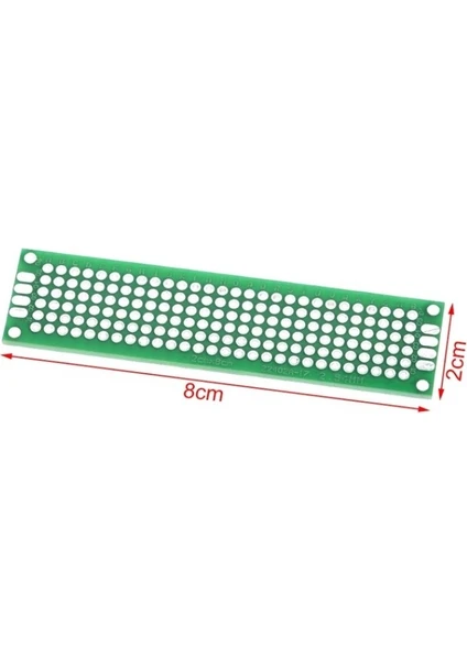 2x8 cm Çift Yüzlü Delikli Pertinaks - Prototip Pcb