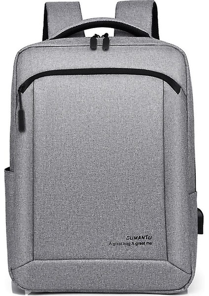 Erkek Oxford Sırt Çantası USB Şarjlı Laptop Çantası Su Geçirmez Günlük Moda Seyahat Çantası (Yurt Dışından)