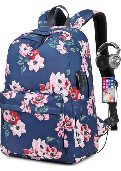 Çocuk Sırt Çantası Su Geçirmez Naylon Çiçek Kız Okul Çantası (Yurt Dışından)